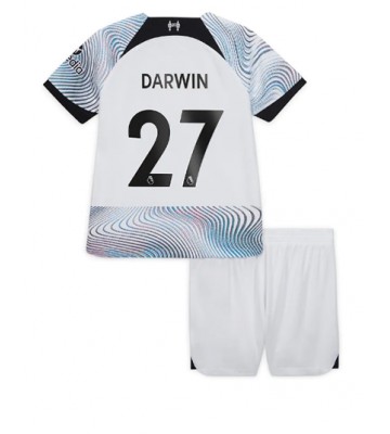 Liverpool Darwin Nunez #27 Bortedraktsett Barn 2022-23 Kortermet (+ Korte bukser)